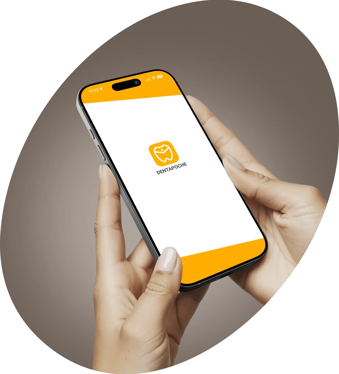 Application mobile Dentapoche affichée sur un smartphone